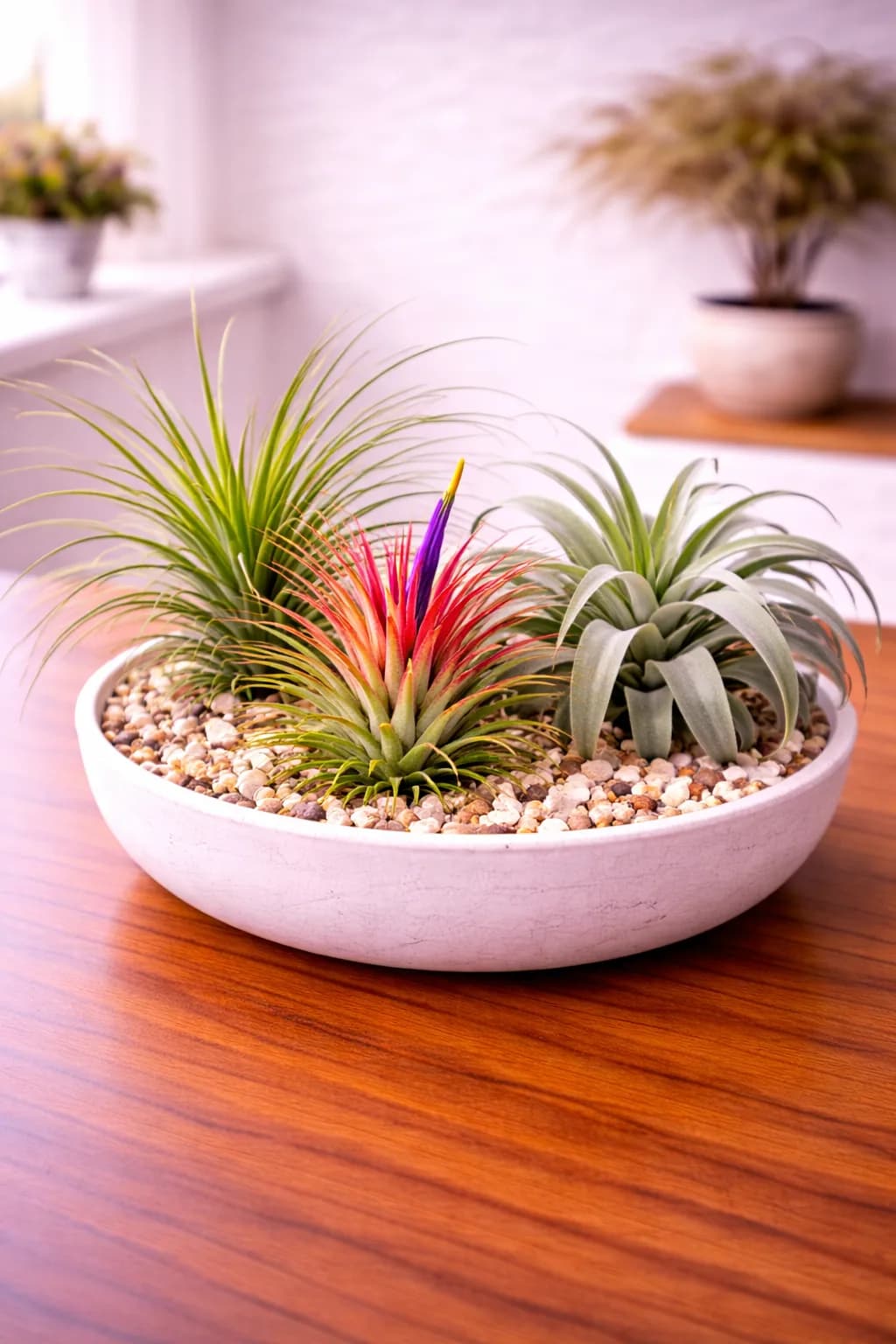 Air plants tillandsia displayed without soil