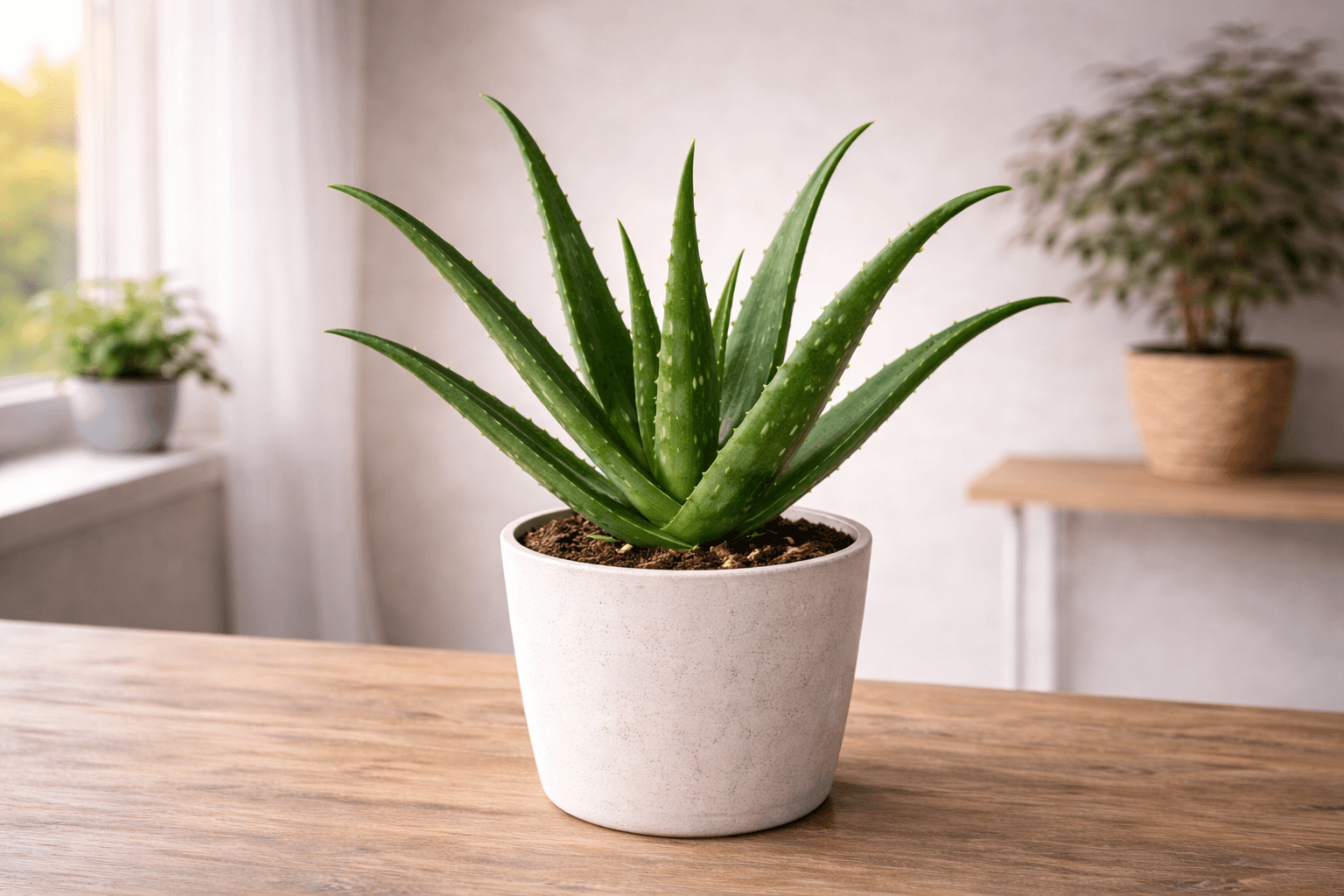 Healthy aloe vera plant in natural light
