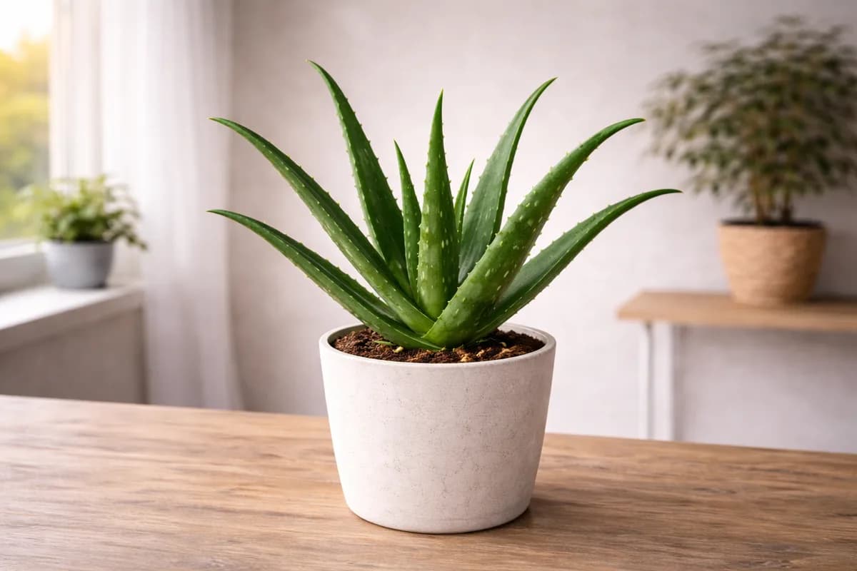 Healthy aloe vera plant in natural light