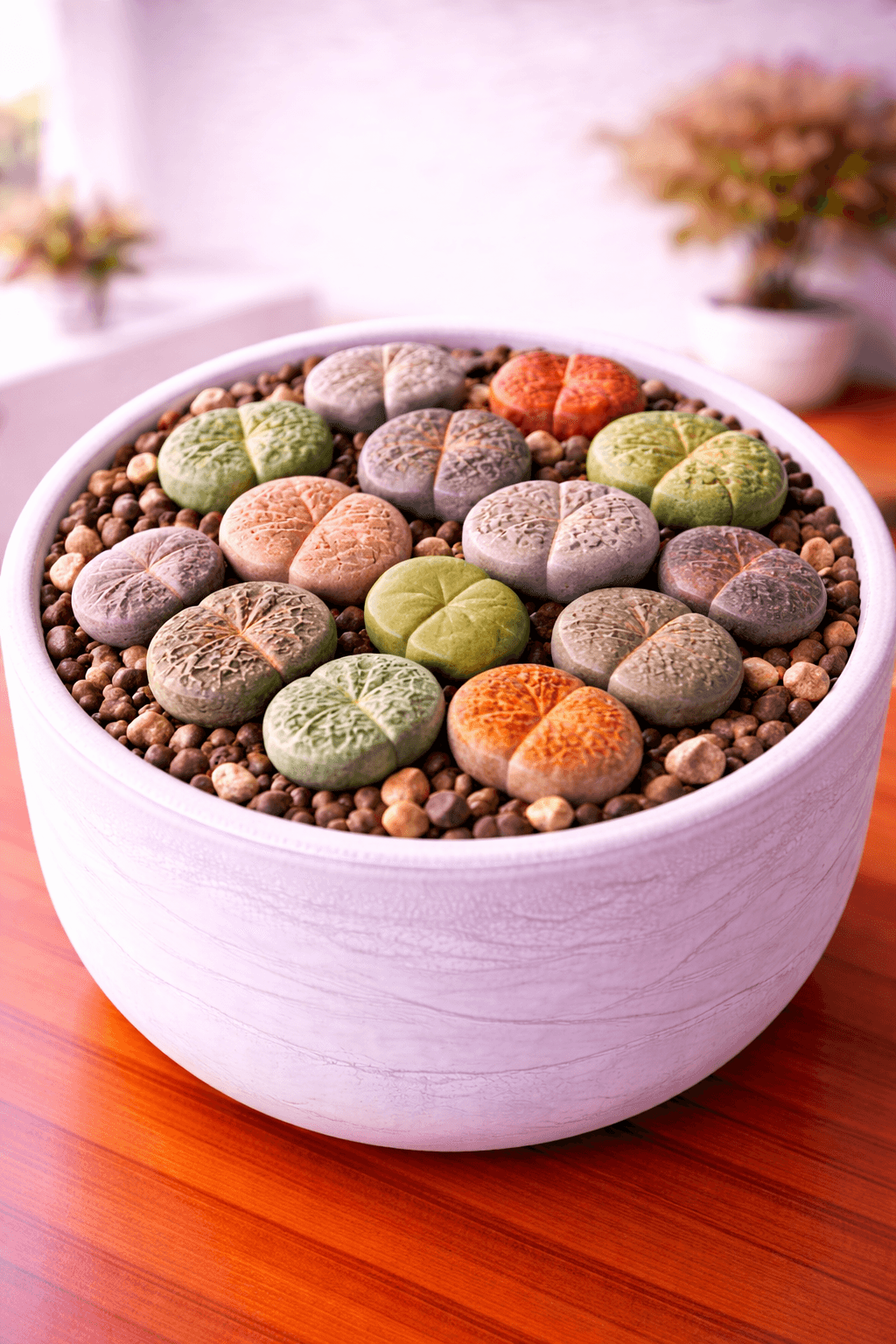 Living stones lithops resembling small pebbles